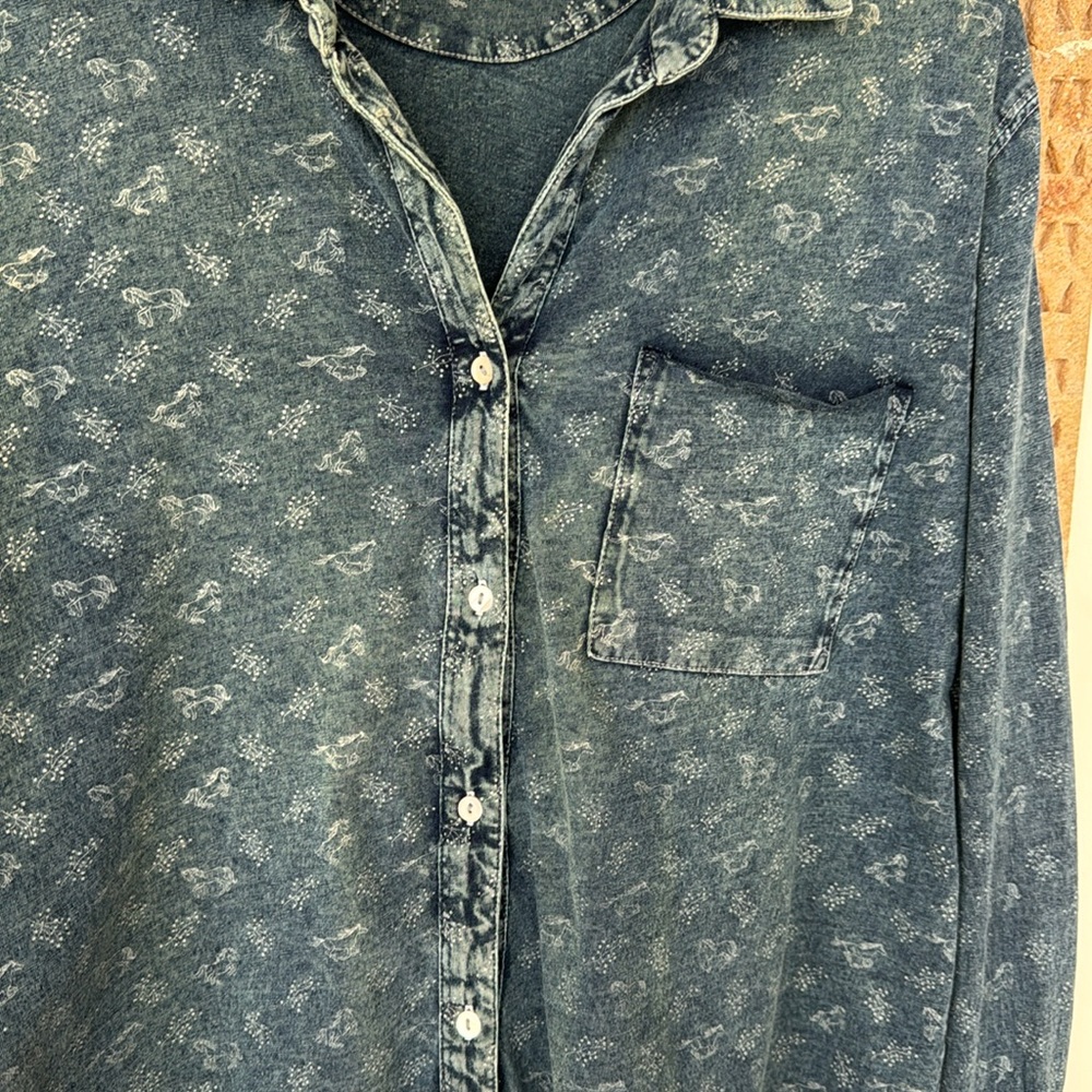 Sundance Blue Button Down Shirt - Picture 2 of 9